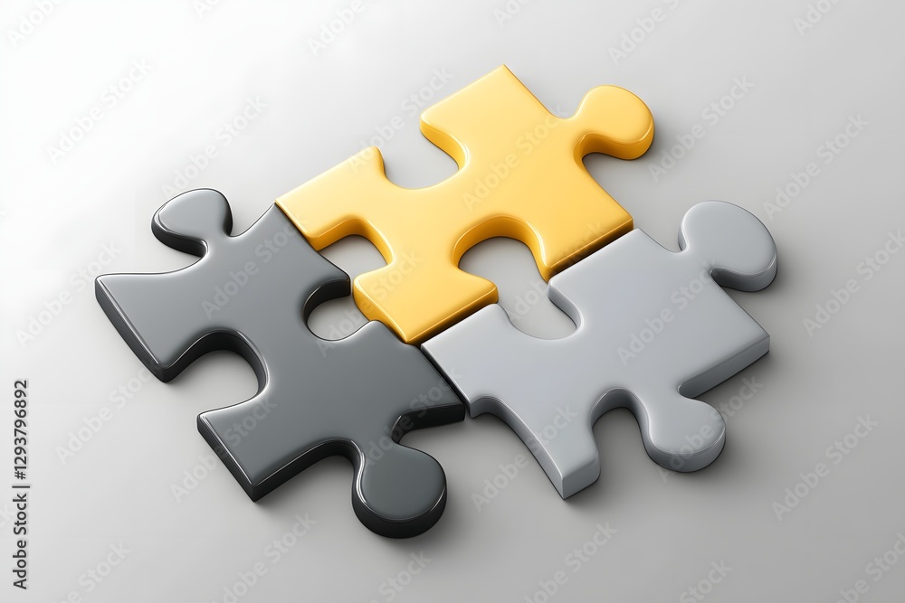 Connecting Puzzle Pieces Demonstrating Unity and Problem Solving Concept Connecting Puzzle Pieces Demonstrating Unity and Problem Solving Concept