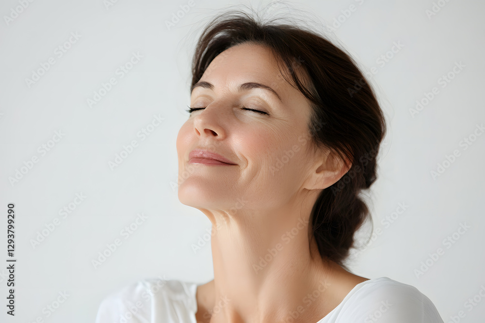 Happy Mature woman portrait isolated on white background Happy Mature woman portrait isolated on white background
