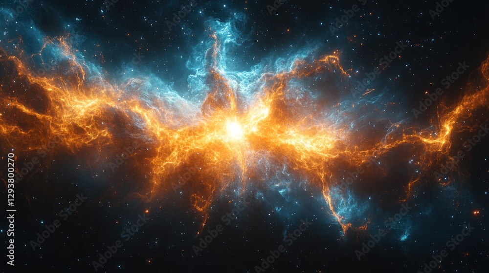 Fototapeta premium Cosmic energy explosion in nebula