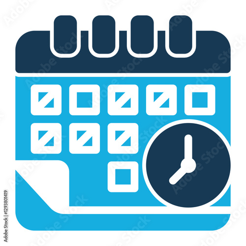 Schedule Icon with Trendy Duo Tone Style