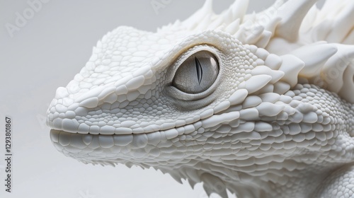 The artistic beauty of pure white dragon scales photo