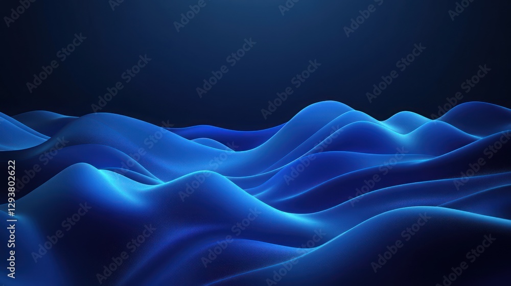 Obraz premium Abstract blue wavy landscape background