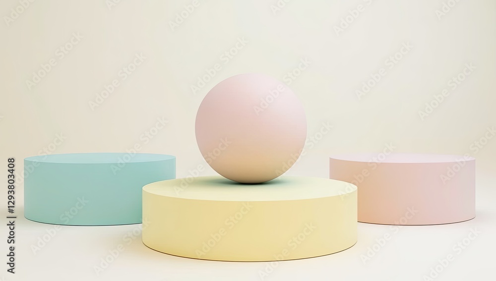 Fototapeta premium Pastel Geometric Display Podiums