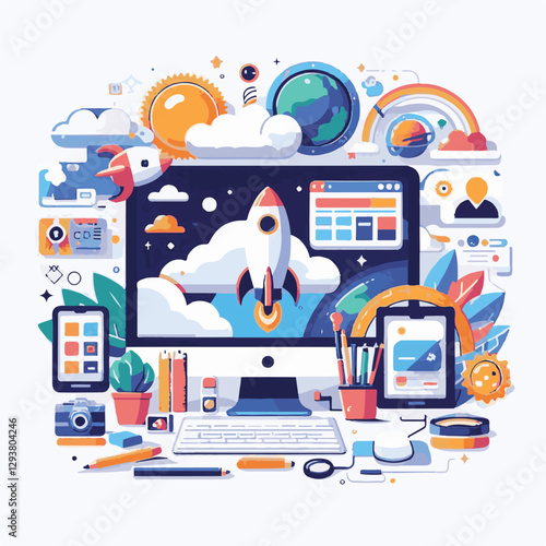 computer, digital, business, technology, communication, laptop, tech, work, office, web, internet, design, employee, vector, information, monitor, pc, modern, device, person, electronic, desktop, scre