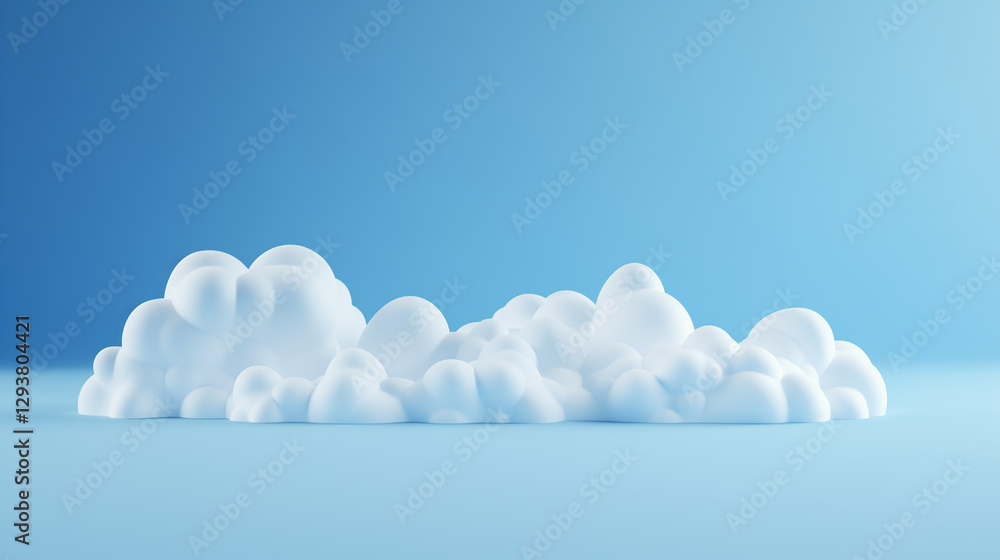 3D white cloud set, in the blue sky. Trendy fluffy clouds. Vector illustration. 3D white cloud set, in the blue sky. Trendy fluffy clouds. Vector illustration.