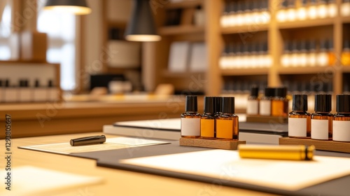 Wallpaper Mural Aromatherapy Workshop with Essential Oils on Display in a Cozy, Modern Studio Setting Torontodigital.ca