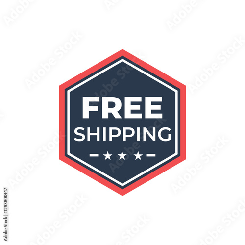 Free Download Free shipping delivery label.Promotion flat illustration. Badge Template - GFXLoad