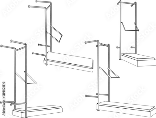 vector illustration design of static running equipment for exercising fitness at home  