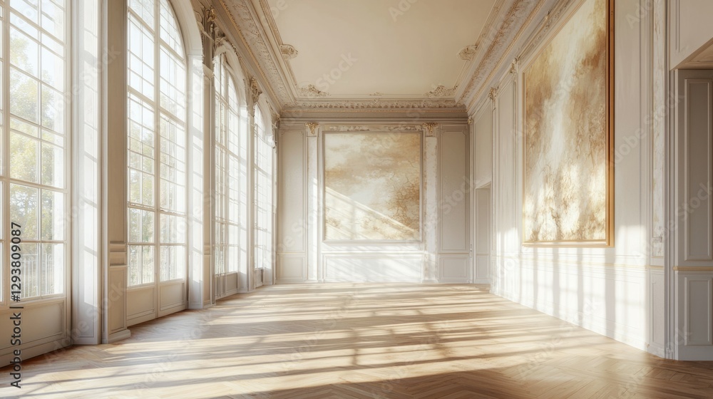 custom made wallpaper toronto digitalBright and Elegant Empty Room with High Ceilings and Large Windows