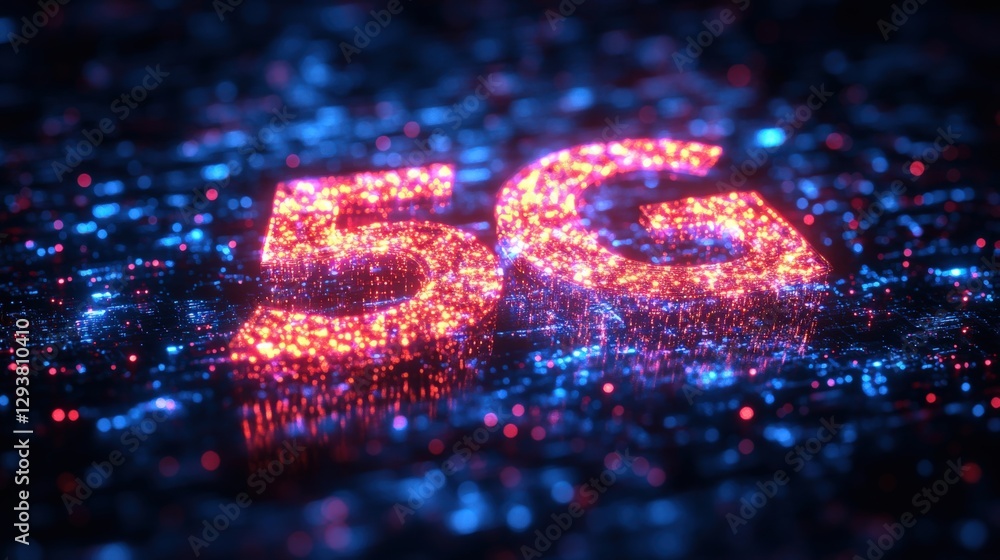 Representation of 5G Internet Speed in a Clean Infographic Design Style. Generative AI Representation of 5G Internet Speed in a Clean Infographic Design Style. Generative AI