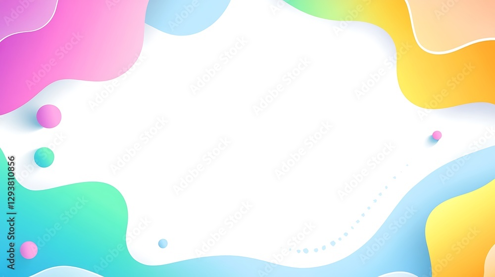 Abstract Colorful Waves Background Design With Spheres Abstract Colorful Waves Background Design With Spheres