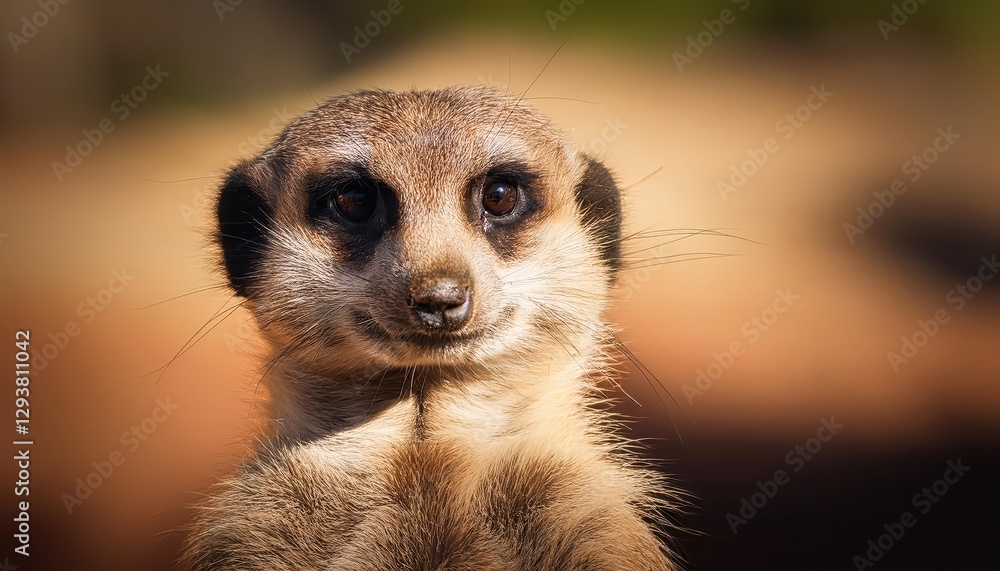 Vibrant Desert Meerkat Portrait Captivating CloseUp of a Curious South African Mammal in its Arid Homeland, Showcasing the Rich Textures and Colors of the Kalahari Plains. Vibrant Desert Meerkat Portrait Captivating CloseUp of a Curious South African Mammal in its Arid Homeland, Showcasing the Rich Textures and Colors of the Kalahari Plains.