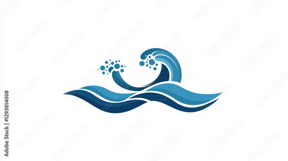 Vector water wave icon and logo template Vector water wave icon and logo template
