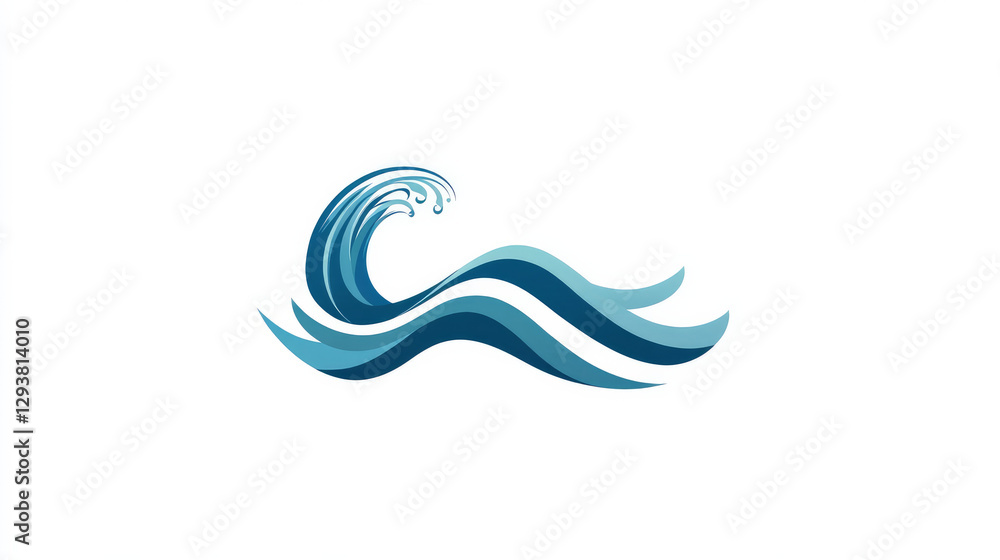 Obraz premium Vector water wave icon and logo template