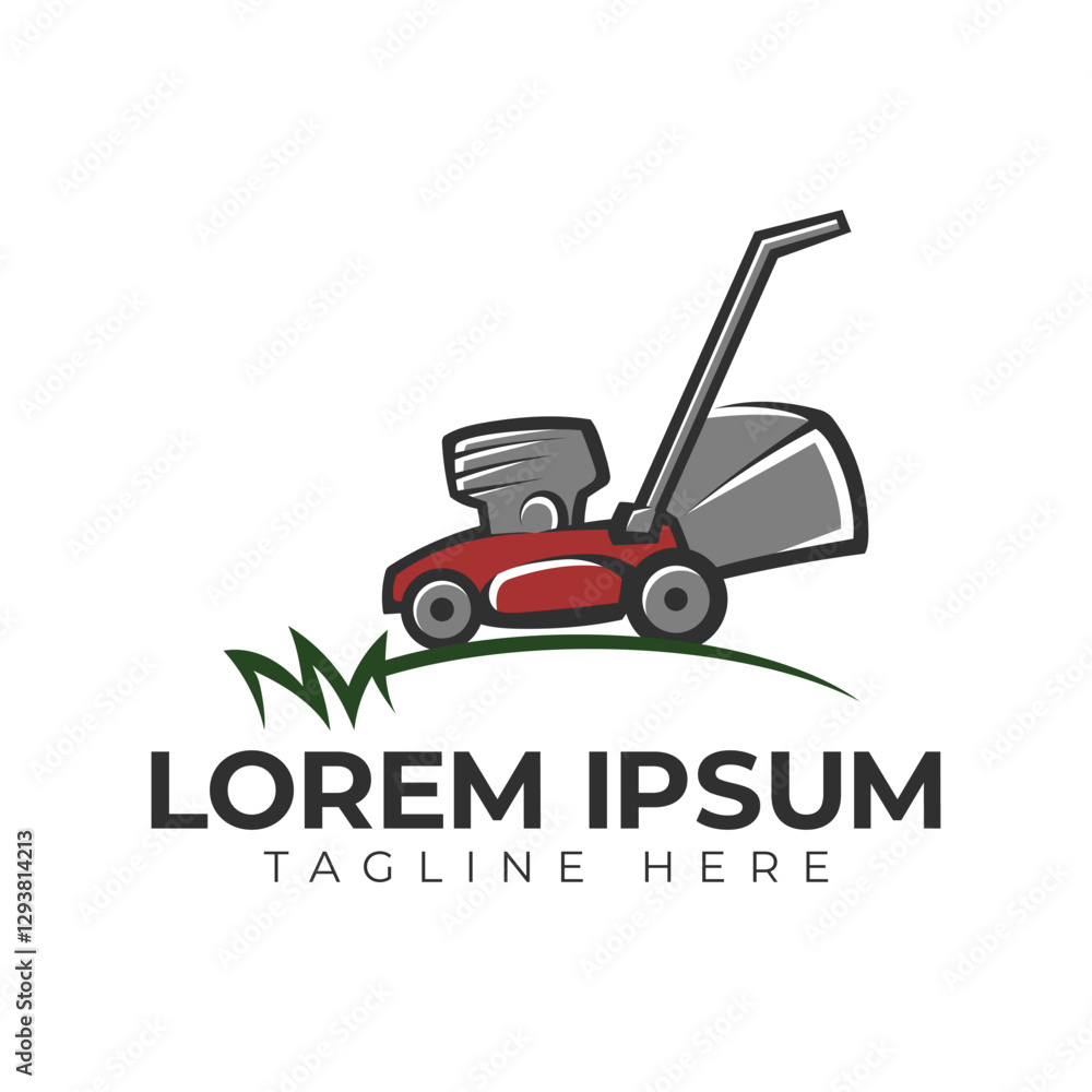 Fototapeta premium Lawn Mower Logo Vector Icon Illustration