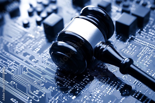 Gavel on Circuit Board Cyber Law