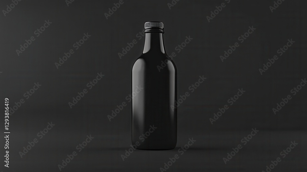 A cold brew coffee bottle with minimalist label design, placed against a modern, A cold brew coffee bottle with minimalist label design, placed against a modern,