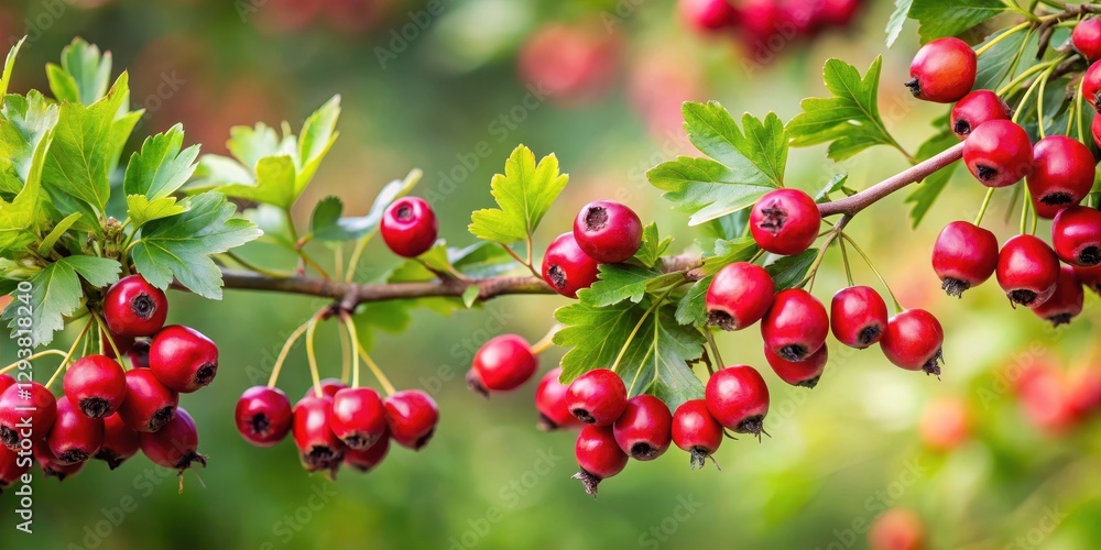 Hawthorn Branch with Ripe Berries, foliage, greenery, foliage, greenery, ripe, autumn, outdoors, hawthorn Hawthorn Branch with Ripe Berries, foliage, greenery, foliage, greenery, ripe, autumn, outdoors, hawthorn