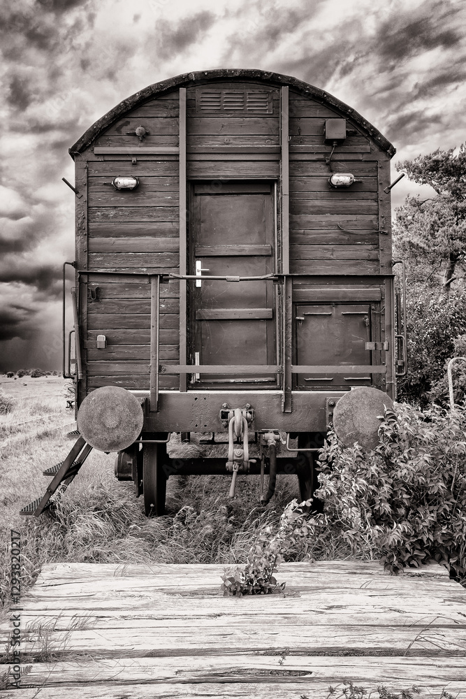 verlassender Eisenbahnwaggon