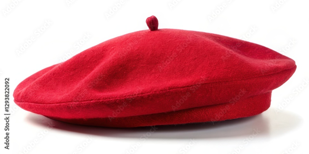 custom made wallpaper toronto digitalA stylish red beret hat with a classic French flair, featuring a curved brim and a subtle band detail , hat, accessory