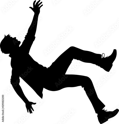 falling one people silhouette vector illustration