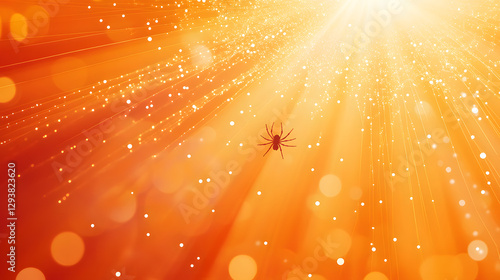 Wallpaper Mural A spider weaving its web in the center of an orange and yellow background
 Torontodigital.ca