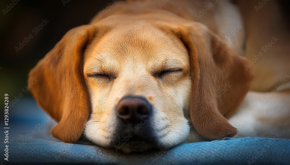 Relaxed Canine Dreams A Snapshot of a Drowsy Dogs Contentment in Soft Lighting, Captured at the End of Days Blissful Peace. Relaxed Canine Dreams A Snapshot of a Drowsy Dogs Contentment in Soft Lighting, Captured at the End of Days Blissful Peace.