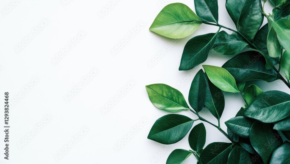 Fresh green leaves on white background (3) Fresh green leaves on white background (3)