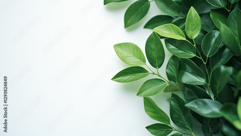 Fresh green leaves on white background (5) Fresh green leaves on white background (5)