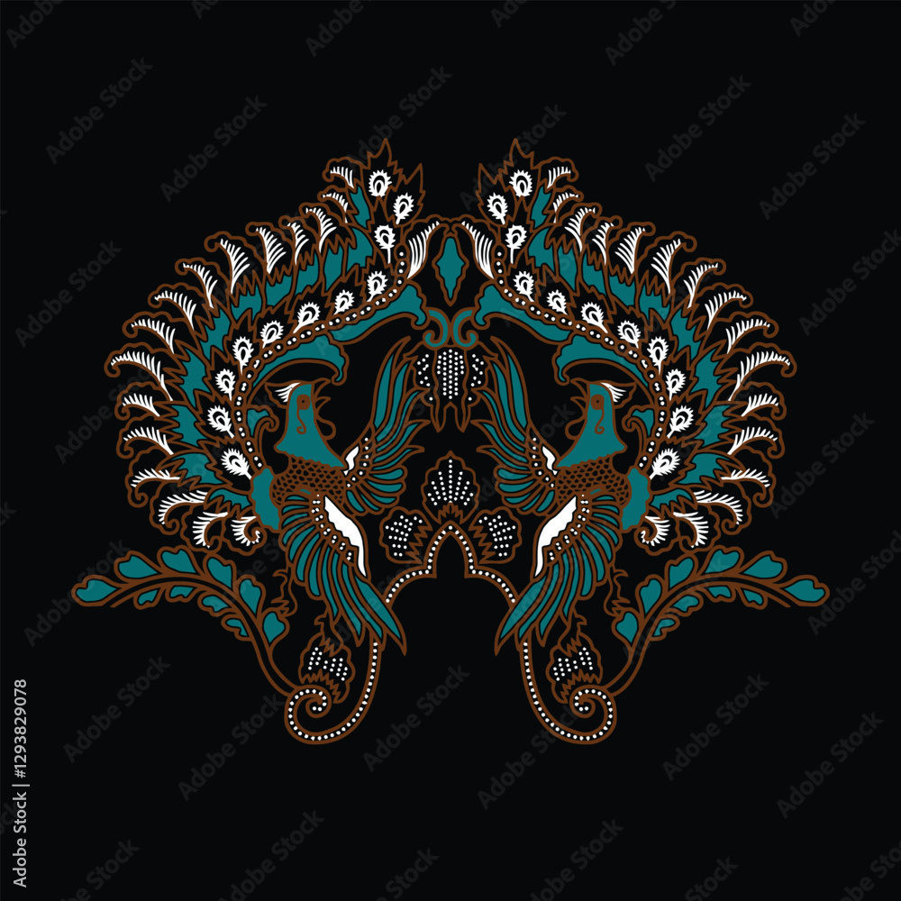 Fototapeta premium Batik Motif Pieces for beginners learning to draw batik