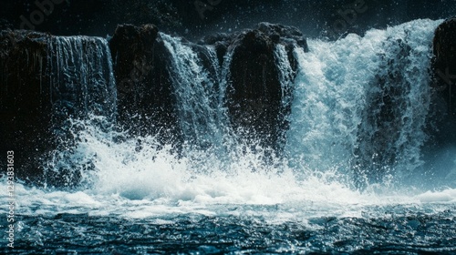 Wallpaper Mural Majestic Waterfall Cascading Over Rock Formations in Nature Landscape Torontodigital.ca