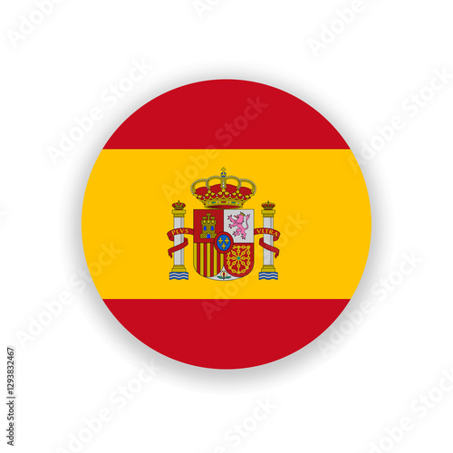 Wallpaper Mural Spanish national flag in circle shape isolated on white. Illustration. Flag of Spain Torontodigital.ca