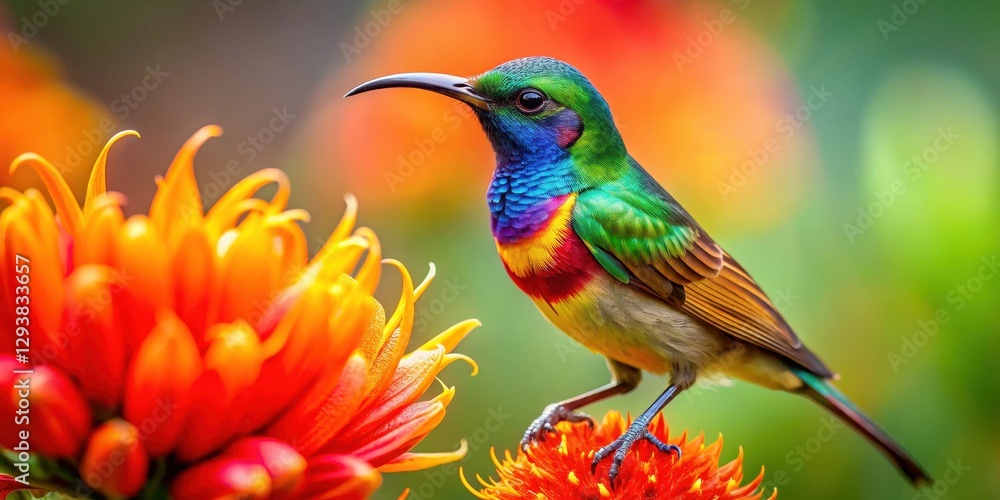 sunbird perched on a vibrant flower with bright colors and intricate details, wildlife, sunbird, wildlife, sunbird, perch, foliage sunbird perched on a vibrant flower with bright colors and intricate details, wildlife, sunbird, wildlife, sunbird, perch, foliage