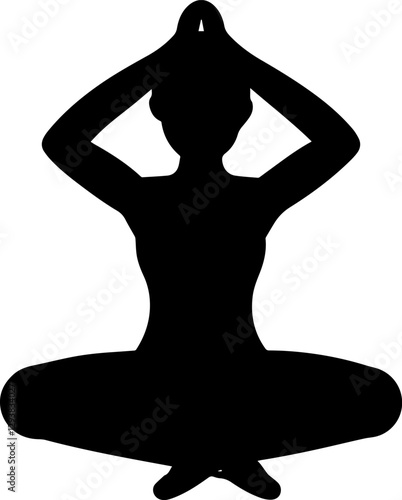 yoga pose silhouette vector illustration