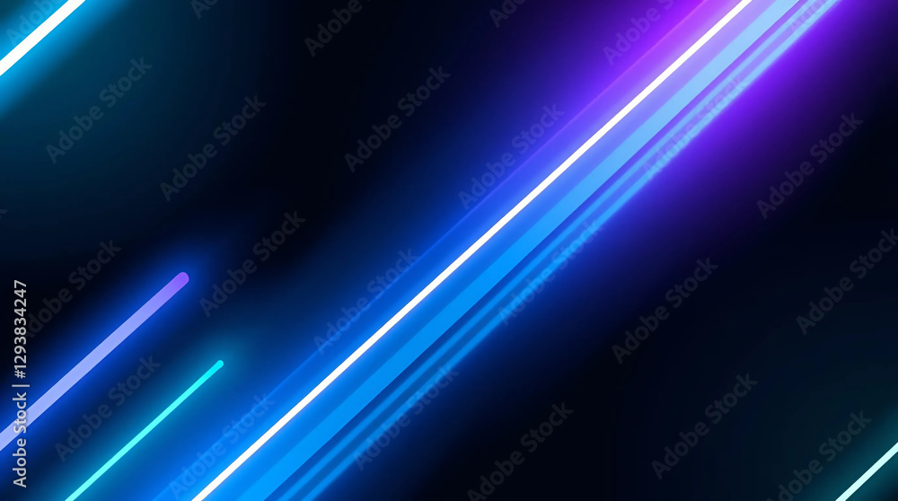 Neon Light Streaks on Dark Background Neon Light Streaks on Dark Background