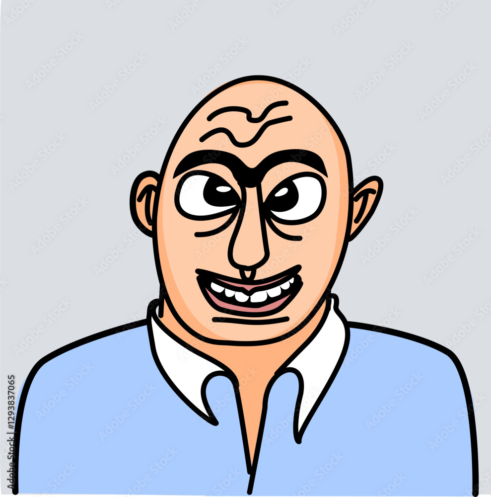 This is an illustration of a bald man This is an illustration of a bald man