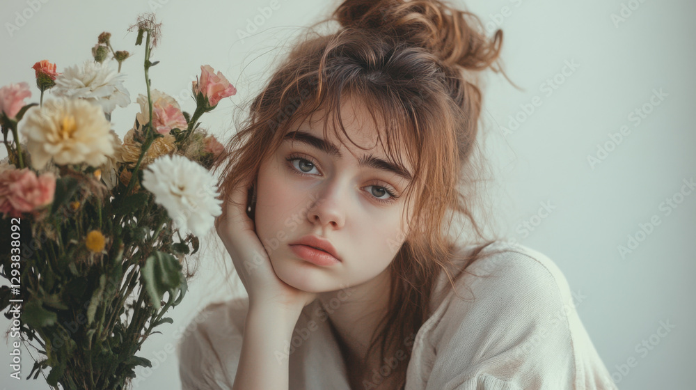 A young woman with a heartbroken expression A young woman with a heartbroken expression