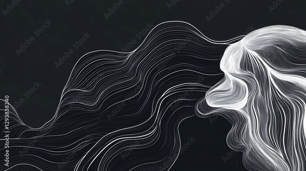 Abstract portraits outlined by lines