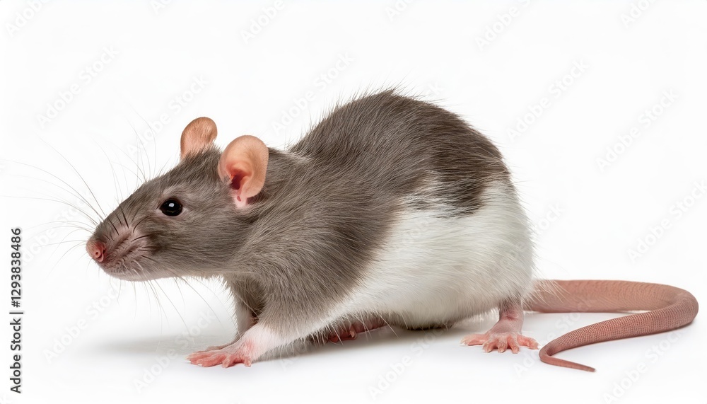 Isolated Rat in White Background A CloseUp Study of Agility and Vigilance, Capturing the Intriguing Contrast Between Animal and Simplicity Isolated Rat in White Background A CloseUp Study of Agility and Vigilance, Capturing the Intriguing Contrast Between Animal and Simplicity