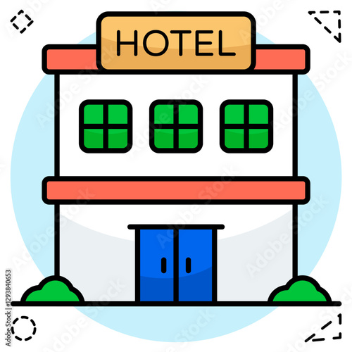 A beautiful design icon of hotel