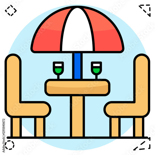 A trendy design icon of patio