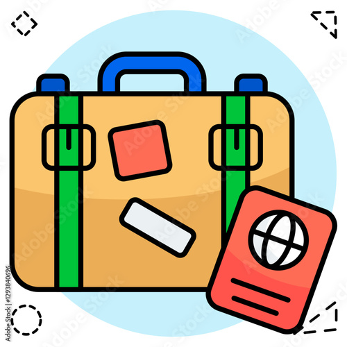 An icon design of travel accessories