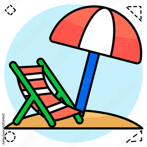 Modern design icon of deck chair