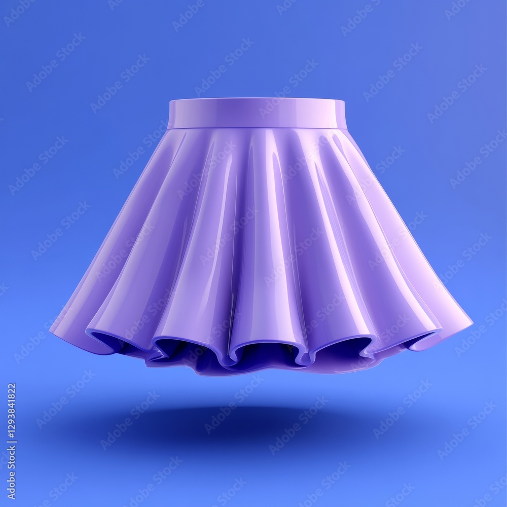 3D Design of Vibrant Purple Skirt Icon with Multiple Tiers Isolated 3D Design of Vibrant Purple Skirt Icon with Multiple Tiers Isolated