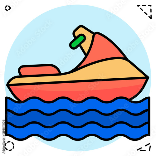 A flat design icon of jet ski vector