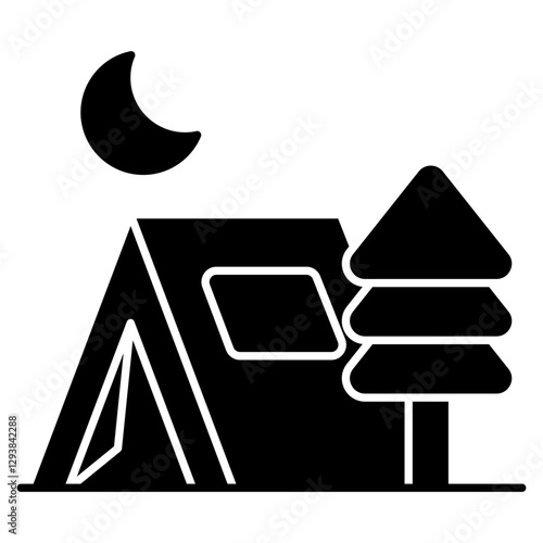 Modern design icon of camp