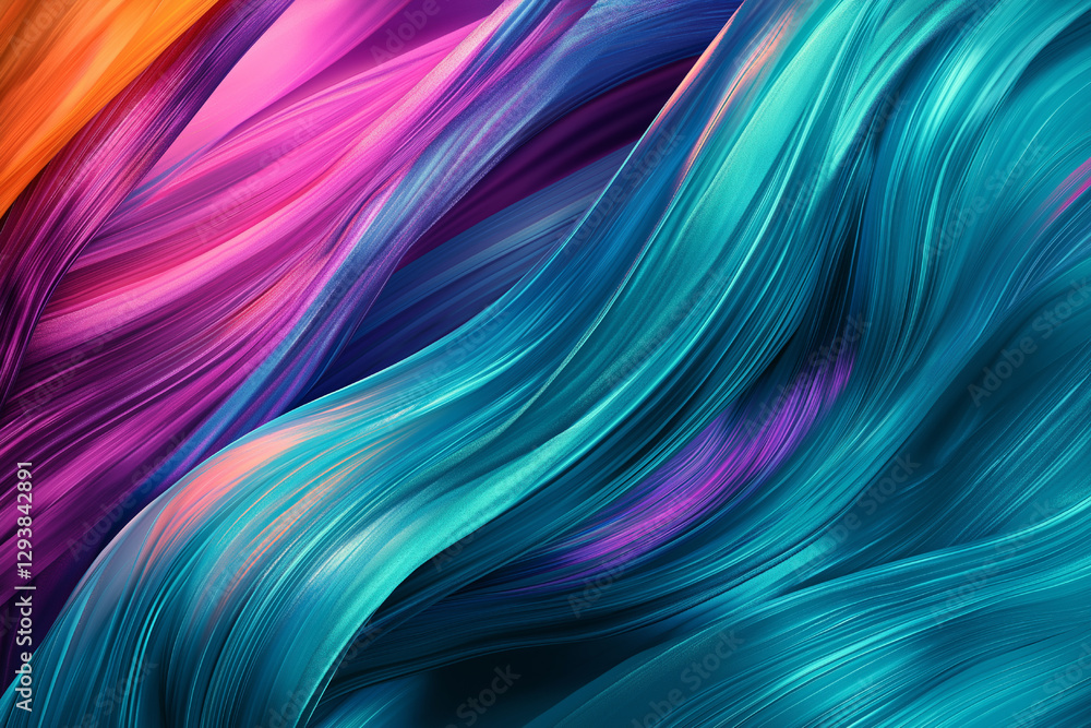 Fototapeta premium Abstract Swirling Vibrant Hues Digital Art