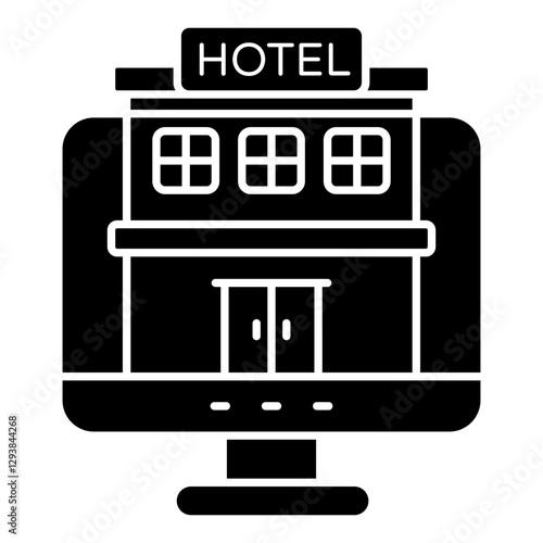 A beautiful design icon of online hotel