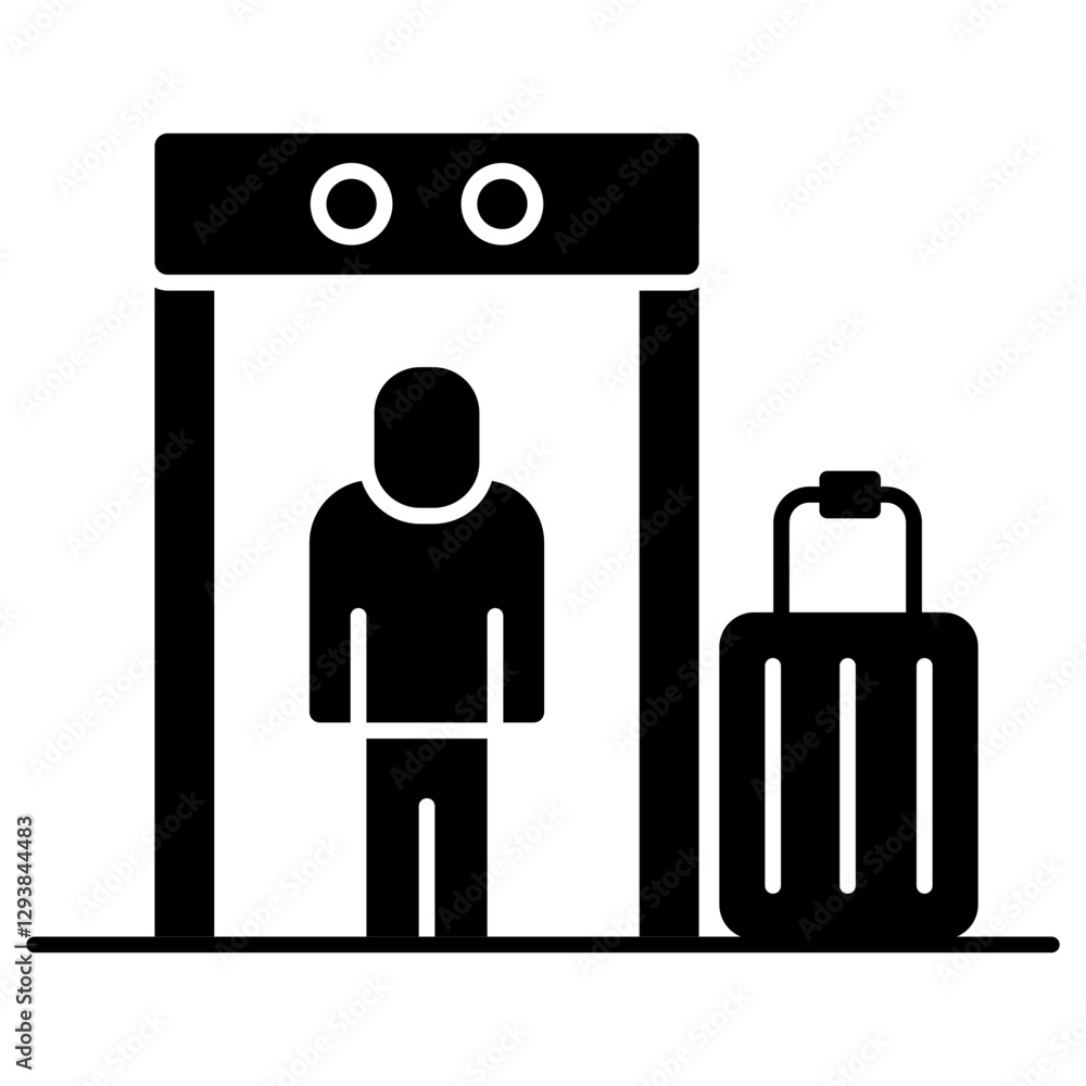 Editable design icon of security checking door Editable design icon of security checking door