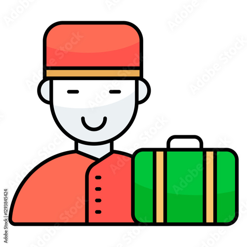 Vector design of hotel Attendant